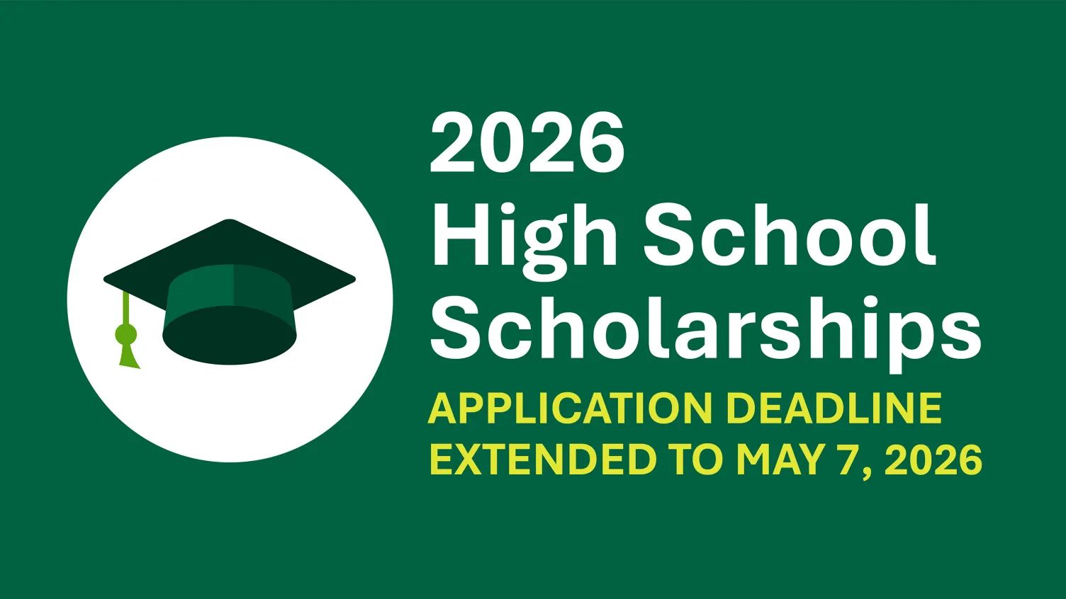 2026 High School Scholarships with a grad cap graphic