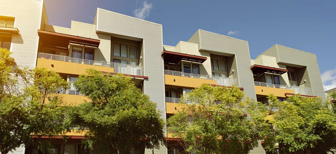 A modern residential apartment/condo building.