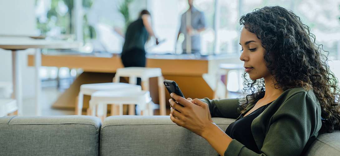 A young woman on her smartphone