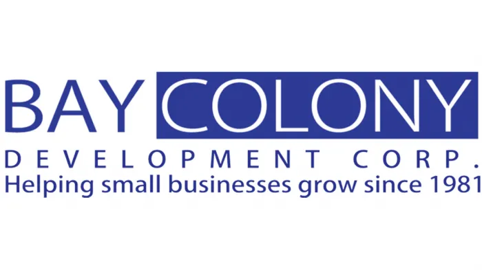 Bay Colony Development Corp logo with text. Helping Small Businesses Grow since 1981